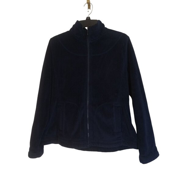 Weatherproof Jackets & Blazers - Weatherproof Jacket Womens Size Large Navy Blue Fuzzy Full Zip Inside Pockets